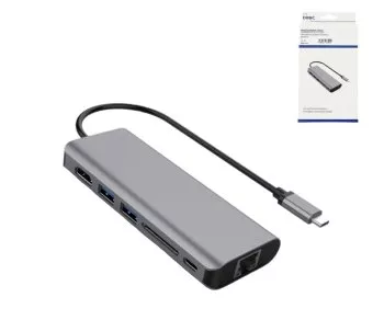 Da USB-C a 2x USB 3.0, HDMI, RJ45, SD, lettore di schede SD USB-C, 1x USB-C Data + PD 100W